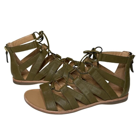 Franco Sarto Brisbane Women’s 7M Olive Lace Up Gladiator Sandals - Picture 1 of 8
